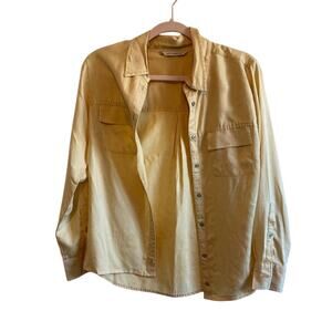 Soft Surroundings XS Yellow Rustic Button Up Farmhouse Utility Gorpcore Blouse